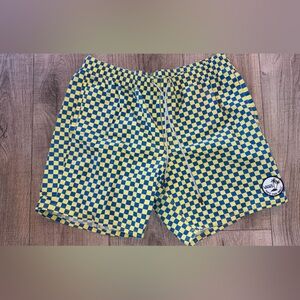 Men’s : Vans Blue and Yellow Checkered Hybrid Shorts: Size Medium
